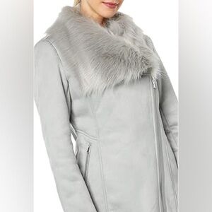 Catherine Malandrino Asymmetrical Faux Shearling Coat
